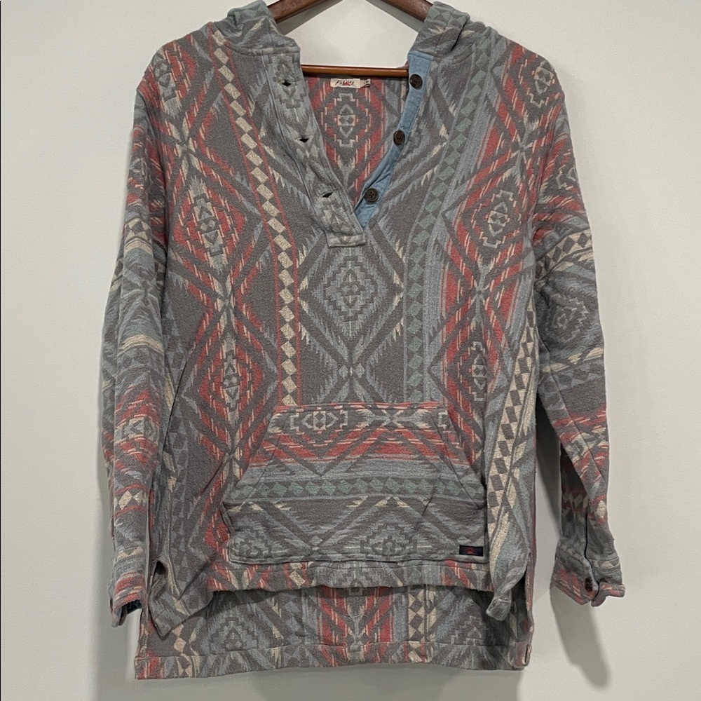 Faherty Multicolor Geometric Hooded Pullover - image 1